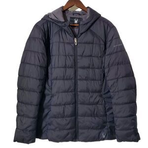 Spyder Lightweight Hooded Puffer Jacket Size XL Black Outdoor Womens